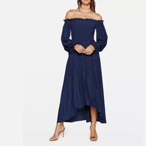 Ramy Brook Women's S Anita Off the Shoulder Dress in Dark Navy -BRAND NEW w/TAGS